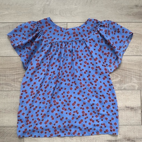 LOFT Tops - LOFT Blue Floral Blouse